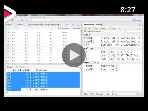 The creation of dataframes in R programming language دیدئو dideo